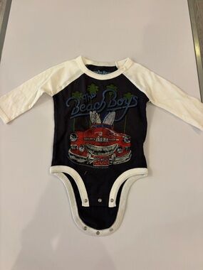 Rowdy Sprout Navy, White & Red Beach Boys Car One-Piece